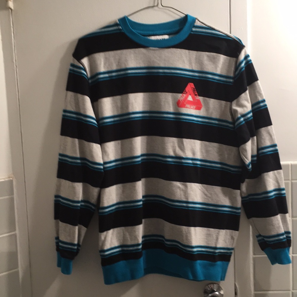 Palace Ribbed For Pleasure Crew Marl/Teal/Black